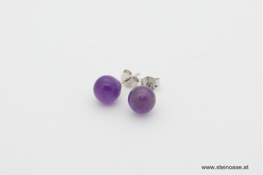 Ohrstecker Amethyst Silber 8mm